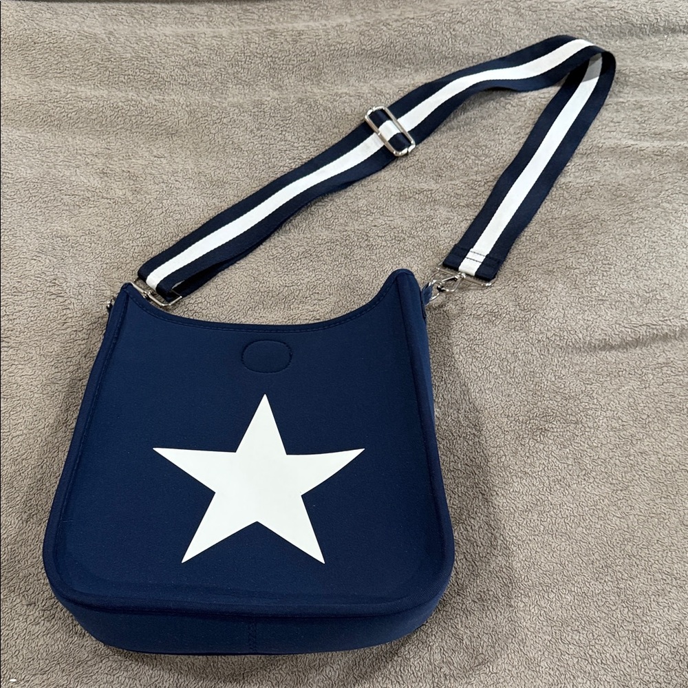 Ah-dorned Navy Neoprene Crossbody with Star